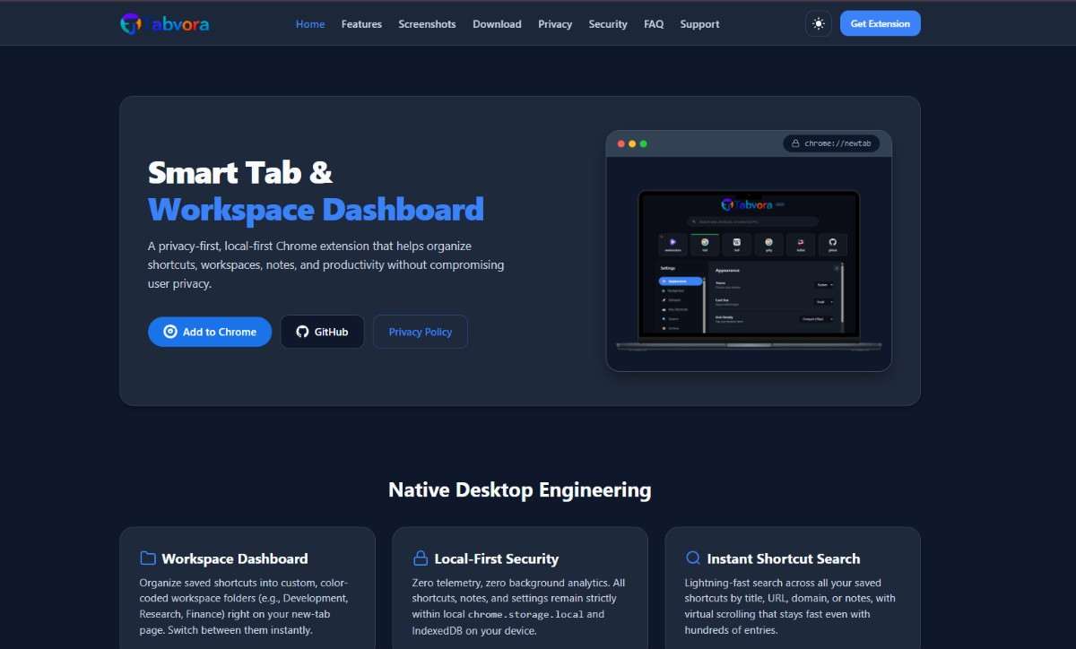 Tabvora - Smart Tab & Workspace Dashboard Chrome Extension